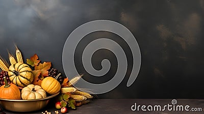 An autumn-themed background with space for text for expressing gratitude on Thanksgiving Stock Photo