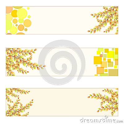 Autumn themed Banners Vector Illustration