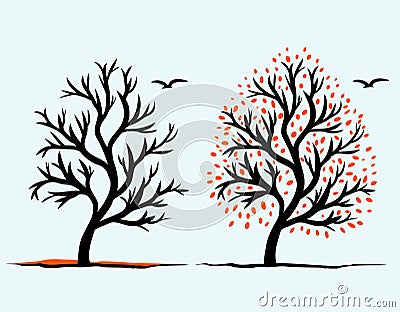 Autumn trees Vector Illustration