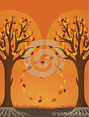 Autumn trees Vector Illustration