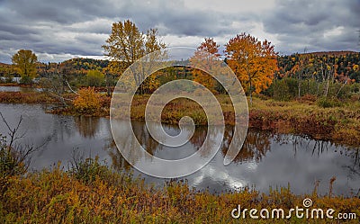 Riviere Saint Maurice in Quebce province on a cloudy day. Stock Photo