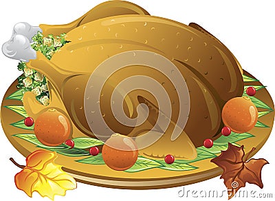 Autumn turkey dinner Vector Illustration