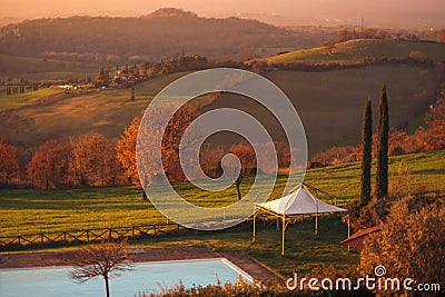 Autumn in Tuscany landscape Stock Photo