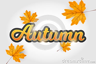 Autumn typographic. Fall leaf. Vector illustration EPS 10 Vector Illustration