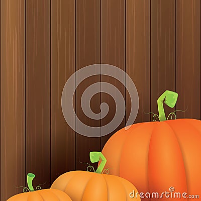 Autumn vector orange pumpkins border design template for banners and thanksgiving day backgrounds. Vector Illustration