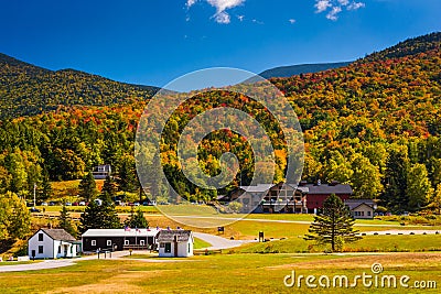 Autumn view of the base of the Mount Washington Auto Road, near Stock Photo