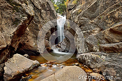 Autumn View of Chasm Falls - Horizontal Stock Photo