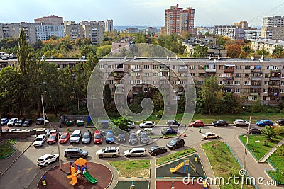 Autumn view of city Lytkarino. Moscow region, Russia. Editorial Stock Photo