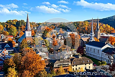 Autumn view over the historic city of Montpelier, Vermont, USA Stock Photo