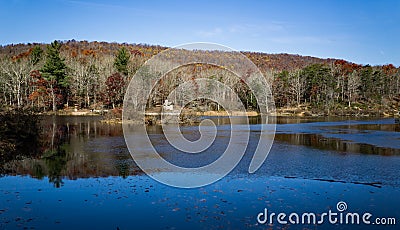 Autumn View of Pandapas Pond Stock Photo