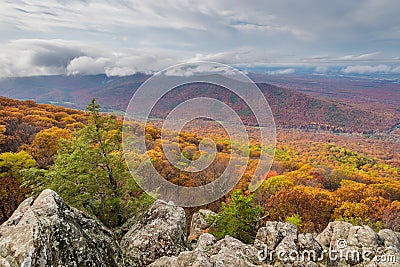 Autumn view from Ravens Roost Overlook, on the Blue Ridge Parkway in Virginia Stock Photo