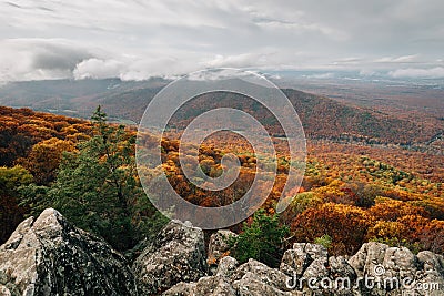 Autumn view from Ravens Roost Overlook, on the Blue Ridge Parkway in Virginia Stock Photo