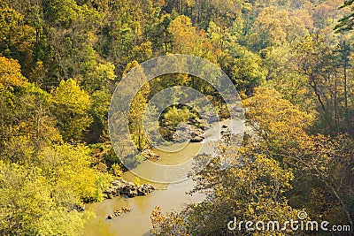 Autumn View of Roanoke River Gorge Stock Photo