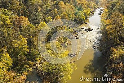 Autumn View of Roanoke River Gorge Stock Photo