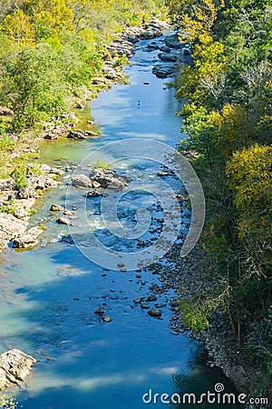 Autumn View of Roanoke River Gorge Stock Photo