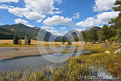 Autumn View of Rocky Mountain National Park Stock Photo