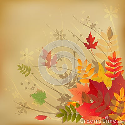 Autumn Vintage Background. Vector Vector Illustration