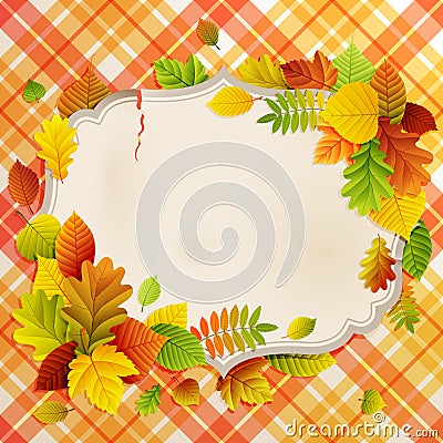 Autumn vintage greeting card Vector Illustration