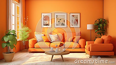 autumn warm orange background Cartoon Illustration