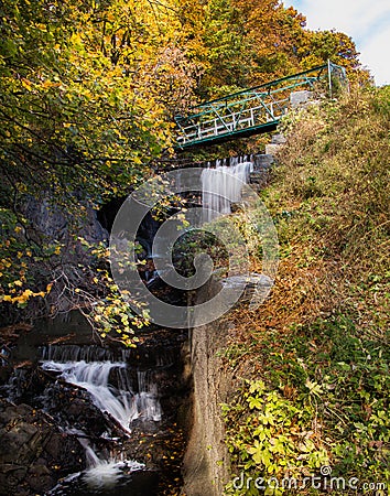 Autumn waterfall near Reading, PA Stock Photo