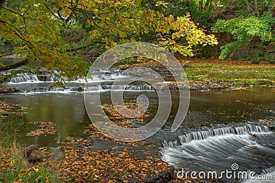 Autumn waterfall in Estonia Stock Photo