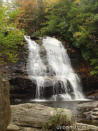 Autumn Waterfall Falling Water Nature Rocks Editorial Stock Photo