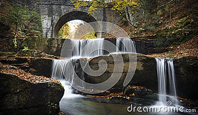 Autumn waterfalls near Sitovo, Plovdiv, Bulgaria Stock Photo
