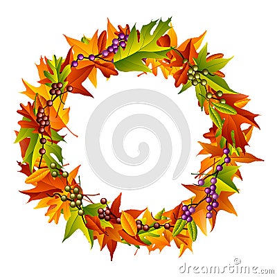 Autumn Wreath Vector Illustration