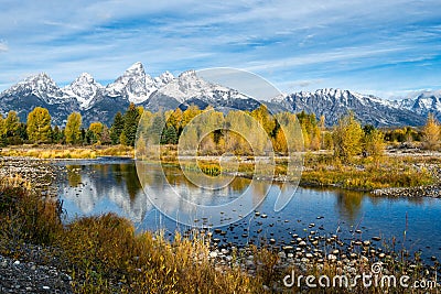 Autumnal Colours in the Grand Teton National Park Stock Photo