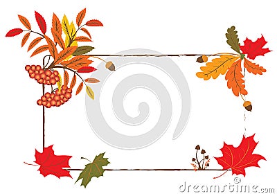 Autumnal frame Vector Illustration