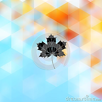 Autumnal maple leaf made of triangles. EPS 10 Vector Illustration