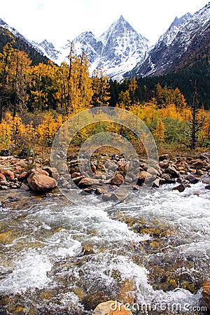 Autumnal mountain scenery Stock Photo