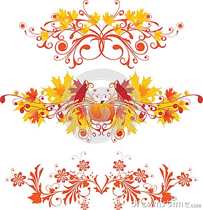 Autumnal ornaments Vector Illustration