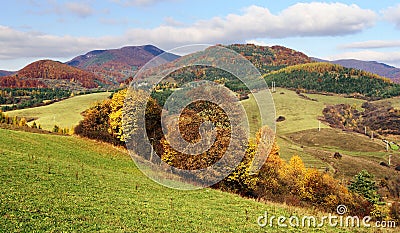 Autumnal view of strazov mount in strazovske vrchy Stock Photo