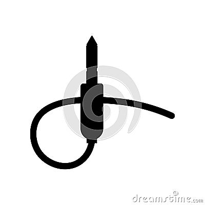 Aux cable icon isolated on white background Vector Illustration