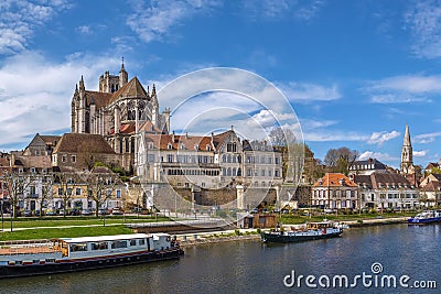 Auxerre Cathedral, France Editorial Stock Photo