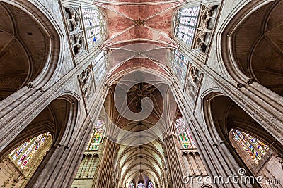 Saint Etienne cathedral, Auxerre, France Editorial Stock Photo