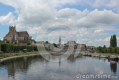 Auxerre Panorama Stock Photo