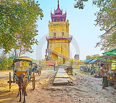 The former Royal Palace, Ava, Myanmar Editorial Stock Photo