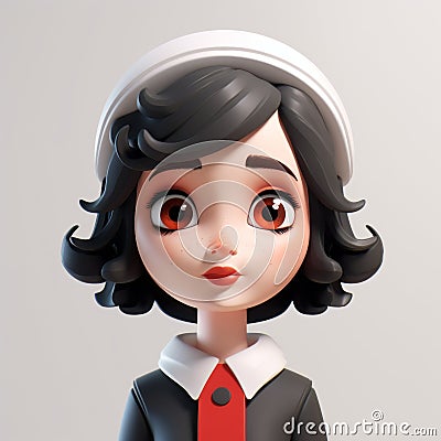 Ava: Stylized Realism In Minimalist 3d Character Design Stock Photo