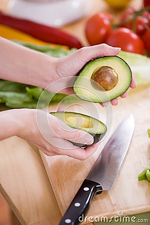 Avacado Halves Stock Photo