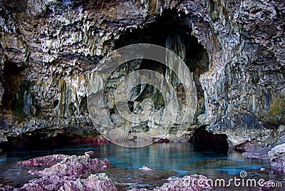 Avaiki Cave: Kings' Bathing Pool Stock Photo