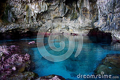 Avaiki Cave: Kings' Bathing Pool Stock Photo