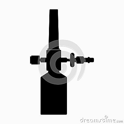 Oxygen humidifier with rotameter, flow measurement device Vector Illustration