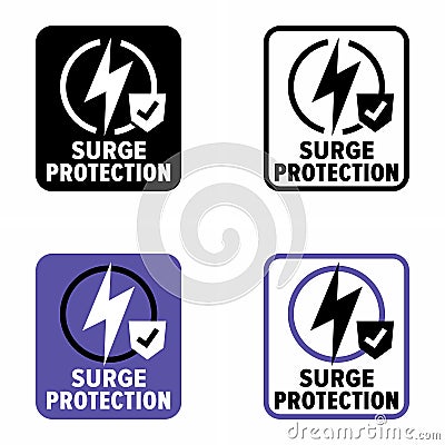 Surge Protection vector information sign Vector Illustration