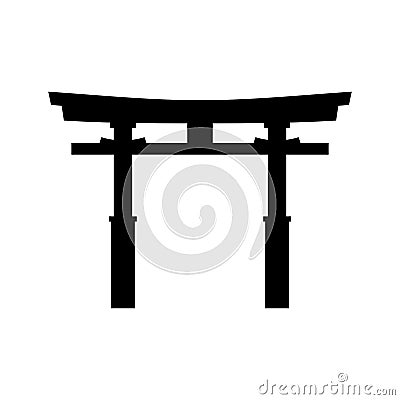 Torii traditional Japanese Shinto shrine gate Vector Illustration