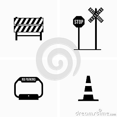 Traffic control and temporary redirection devices Vector Illustration