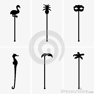 Swizzle Sticks Vector Illustration