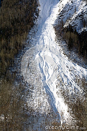 Avalanche in the Alps Stock Photo