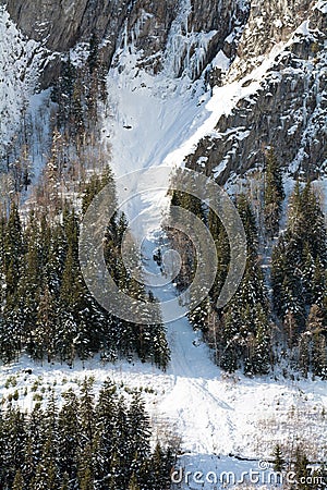 Avalanche in the Alps Stock Photo